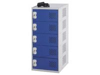 Single Door, 5 Socket Laptop Charging Lockers - 450mm D