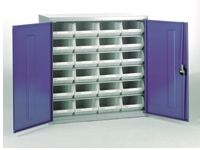 Steel storage cabinet, model 2 with white bins (1)