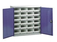 Steel storage cabinet, model 2 with white bins