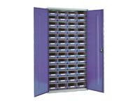 Steel storage cabinet, model 3 with blue  bins