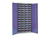 Steel storage cabinet, model 3 with blue bins