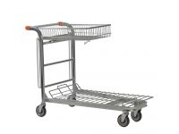 Stock trolley with folding basket 500kg capacity