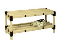 Strong Plastic Cloakroom Benches with Shoe Rack 1m-2m long