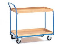 Fetra Table Top Cart 850x500mm, angled handle, 2 shelves