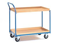 Fetra Table Top Cart 850x500mm, angled handle, 2 shelves