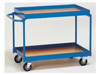 Fetra Table Top Cart 850x500mm, both shelves 50mm rim