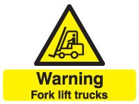 Temporary Warning Fork lift trucks sign