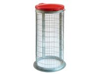 Galvanised Sack Holder Red Lid