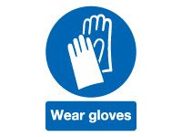 Wear Gloves Mandatory Safety Signs - 150 x 125mm