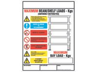 Weight load notice 215x220 for racking/shelving