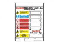 Weight load notice 470x350 for racking / shelving