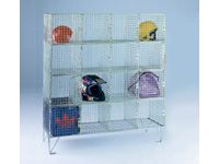 Wire Mesh Storage Lockers - 16 Compartment Open Front